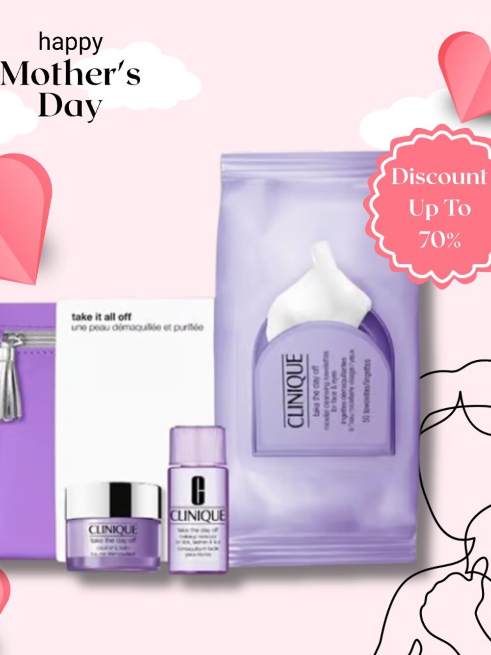 Clinique Take It All Off Makeup Remover Set-3Pcs